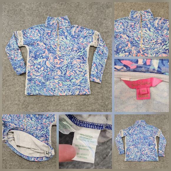 Lilly Pulitzer Women XS Popover Jonah 1/4 Zip Pullover Sweater Sweatshirt Jacket - Picture 1 of 14
